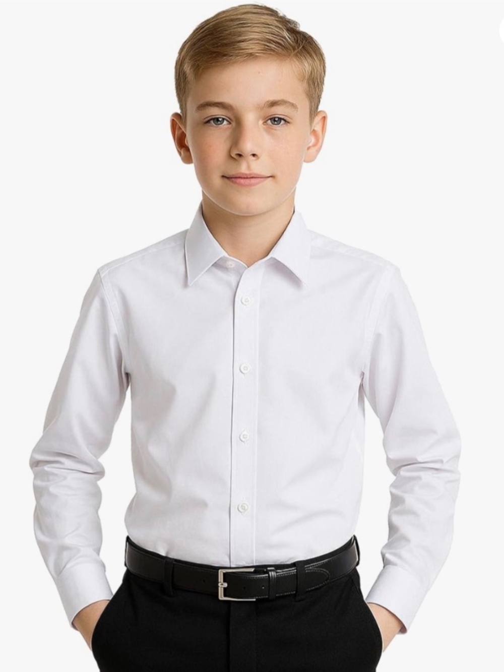 ☺️ Michael Kors Boys Cotton Blend Slim Fit Classic Collar Dress Shirt - size 12R